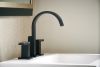 BRIZO Siderna Widespread Lavatory and Bidet Solar Gray Glass Lever Handle Kit — Matte Black