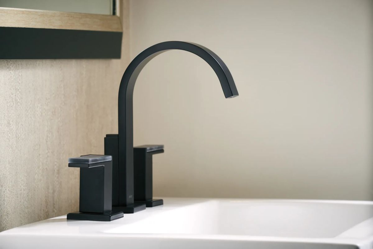 BRIZO Siderna Widespread Lavatory Faucet - Less Handles 1.5 GPM — Matte Black