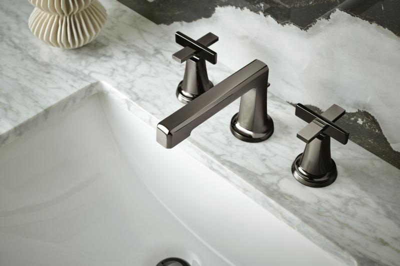BRIZO Levoir Widespread Lavatory Low Cross Handle Kit — Brilliance Black Onyx
