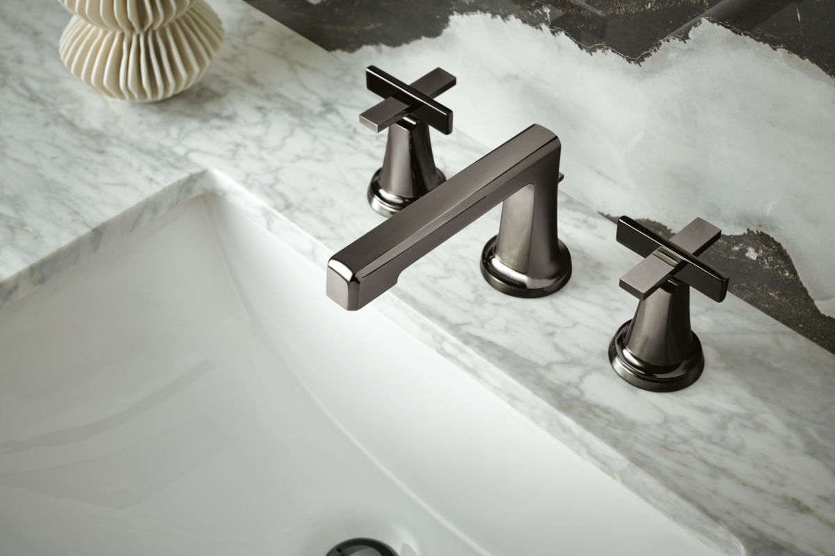 BRIZO Levoir Widespread Lavatory High Cross Handle Kit — Brilliance Black Onyx