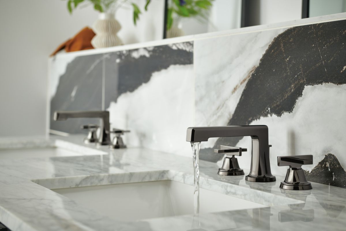 BRIZO Levoir Widespread Lavatory High Cross Handle Kit — Brilliance Black Onyx