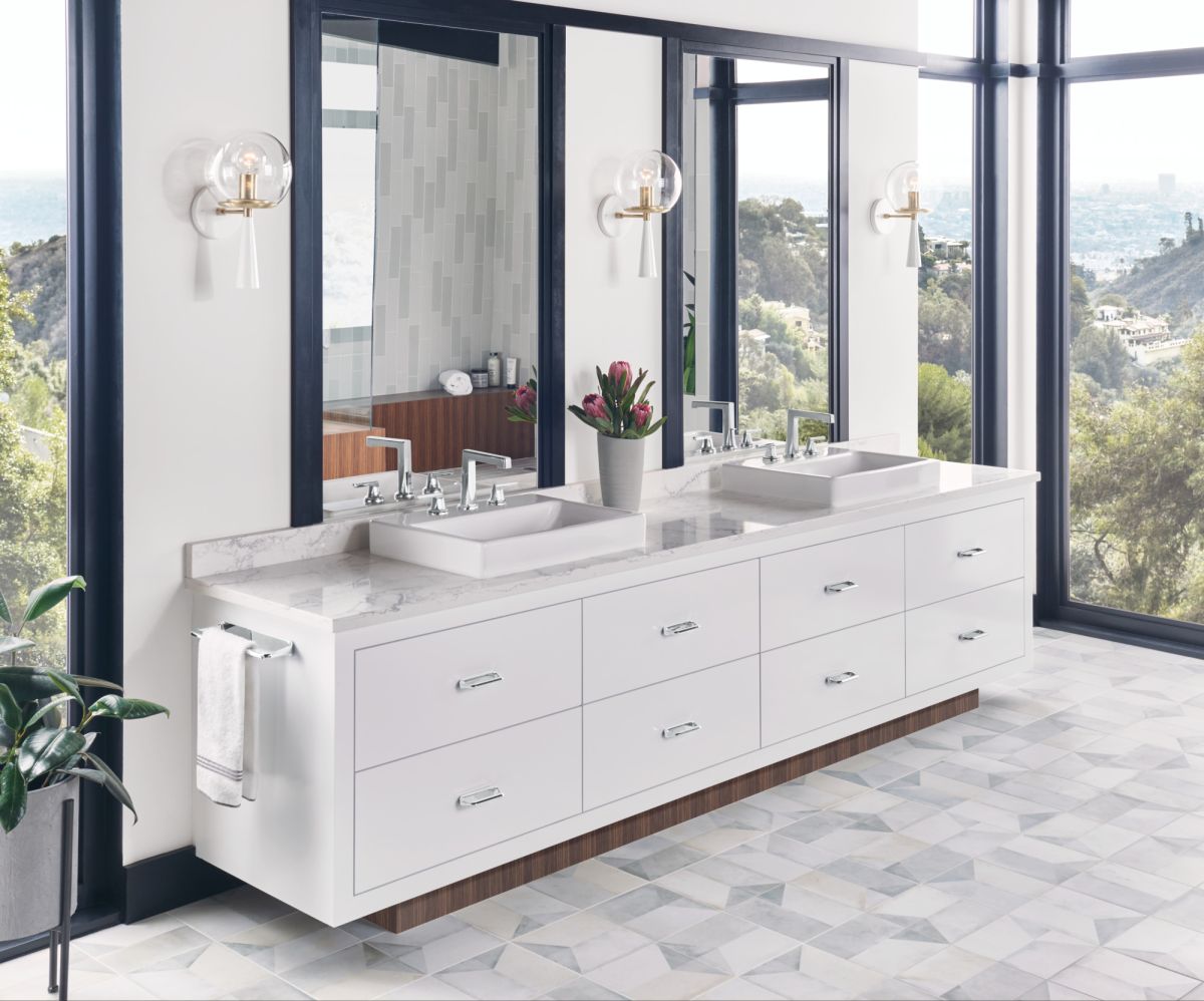 BRIZO Levoir Widespread Lavatory Low Lever Handle Kit — Chrome