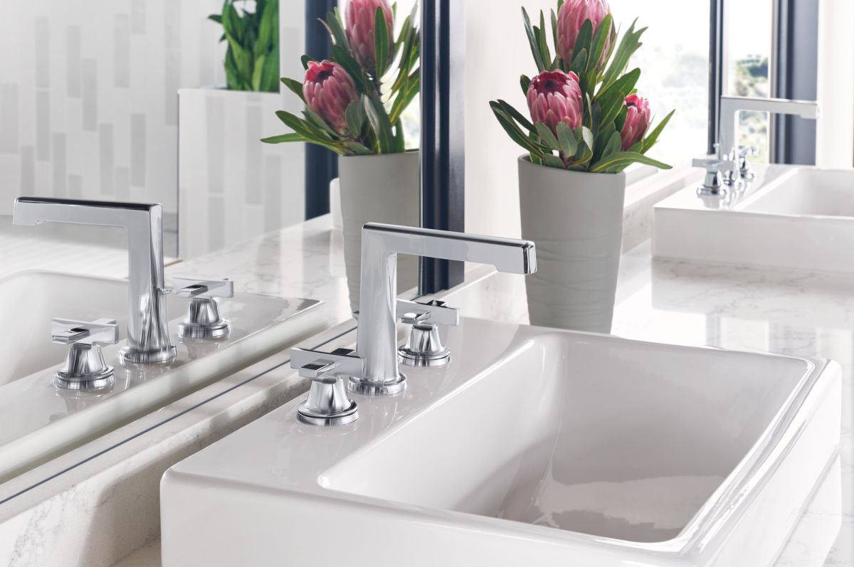 BRIZO Levoir Widespread Lavatory Low Cross Handle Kit — Chrome