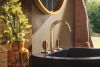 BRIZO Frank Lloyd Wright Widespread Lavatory Faucet with Arc Spout - Less Handles — Luxe Gold