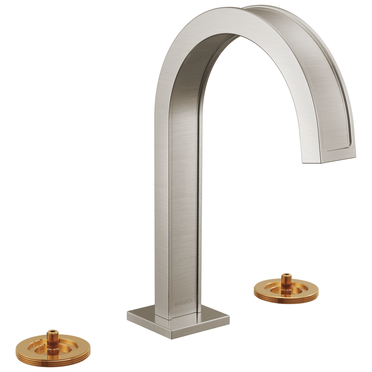 BRIZO Frank Lloyd Wright Widespread Lavatory Faucet with Arc Spout - Less Handles — Luxe Nickel