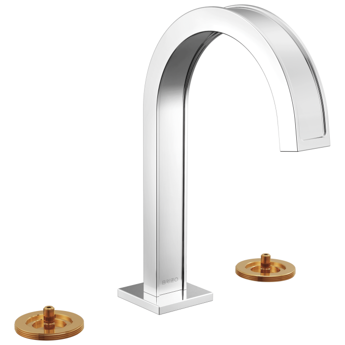 BRIZO Frank Lloyd Wright Widespread Lavatory Faucet with Arc Spout - Less Handles — Chrome