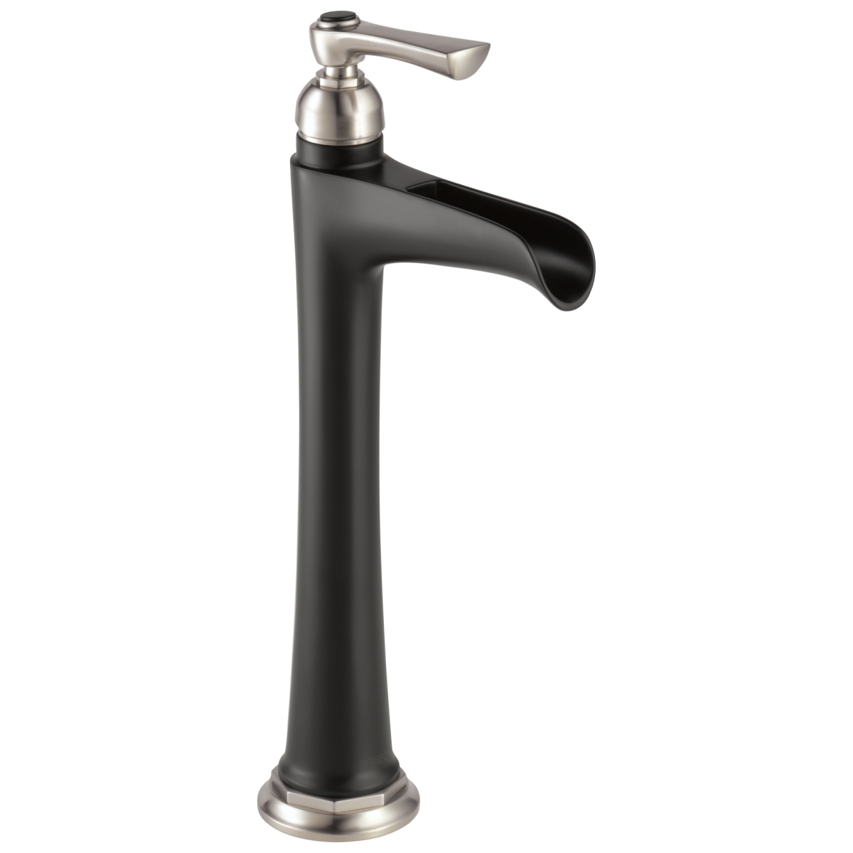 BRIZO Rook Single-Handle Vessel Lavatory Faucet with Channel Spout 1.2 GPM — Luxe Nickel  /Matte Black