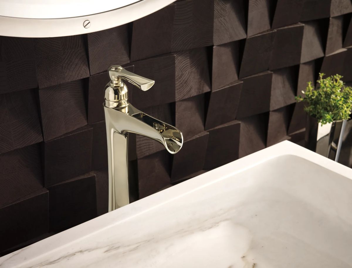 BRIZO Rook Single-Handle Vessel Lavatory Faucet 1.2 GPM — Polished Nickel