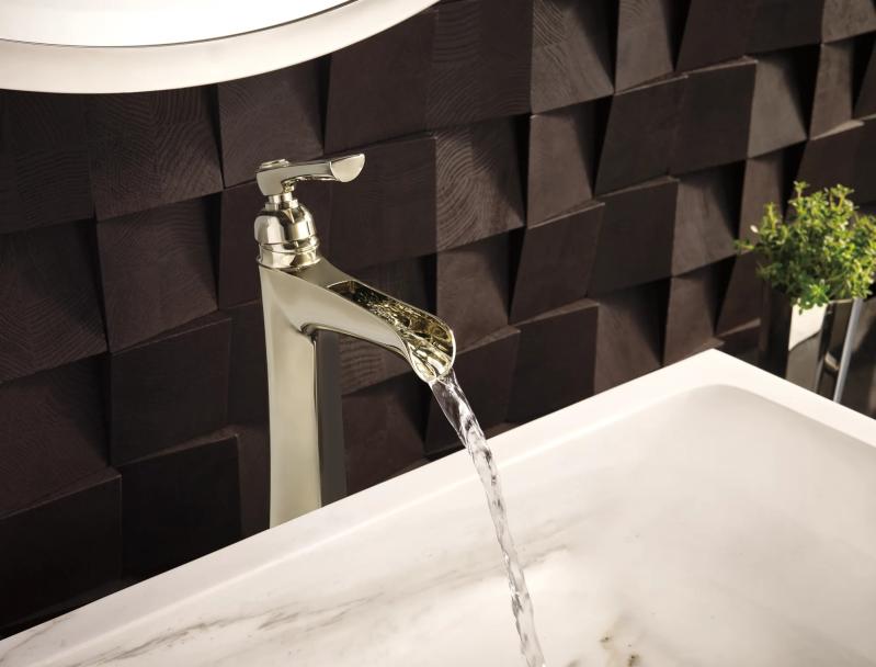 BRIZO Rook Single-Handle Vessel Lavatory Faucet 1.2 GPM — Polished Nickel