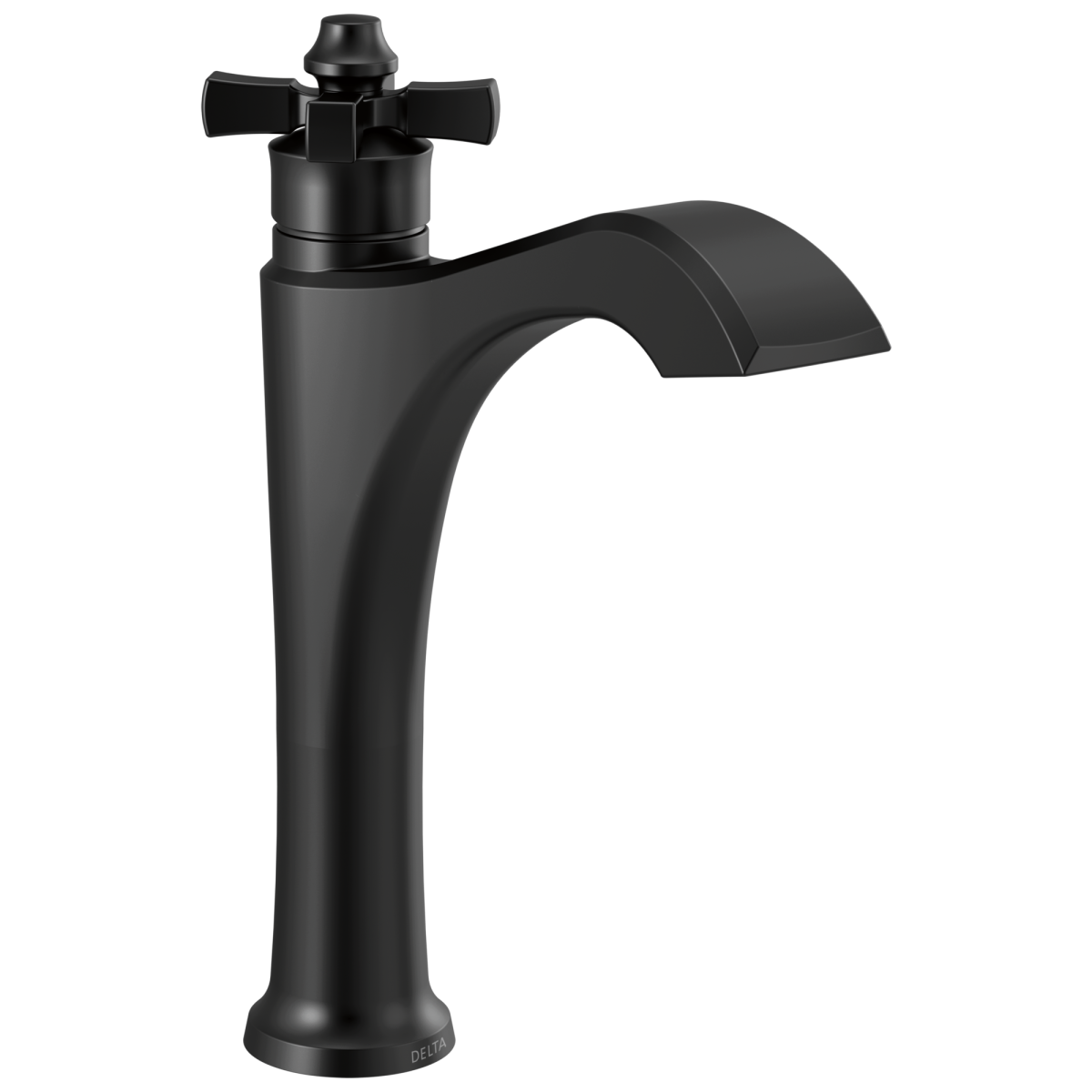 DELTA Dorval Single Handle Mid-Height Vessel Bathroom Faucet — Matte Black