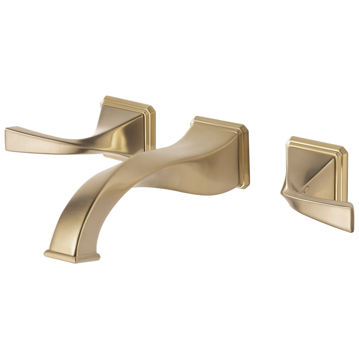 BRIZO Virage Two-Handle Wall Mount Lavatory Faucet 1.2 GPM — Luxe Gold