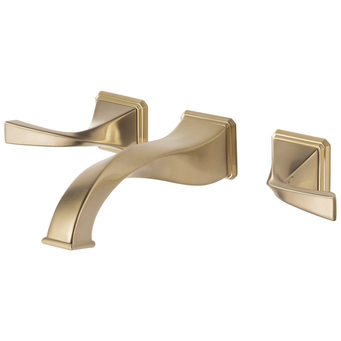 BRIZO Virage Two-Handle Wall Mount Lavatory Faucet 1.2 GPM — Luxe Gold