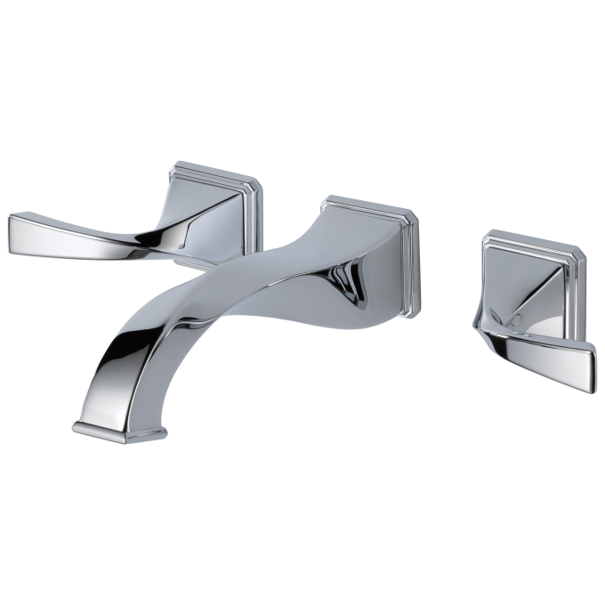BRIZO Virage Two-Handle Wall Mount Lavatory Faucet 1.2 GPM — Chrome