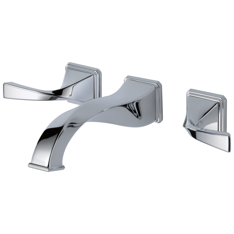 BRIZO Virage Two-Handle Wall Mount Lavatory Faucet 1.2 GPM — Chrome