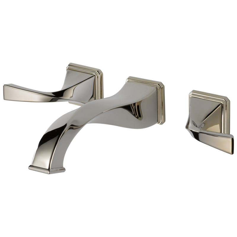 BRIZO Virage Two-Handle Wall Mount Lavatory Faucet 1.5 GPM — Polished Nickel