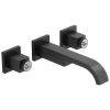 BRIZO Siderna Two-Handle Wall Mount Lavatory Faucet - Less Handles 1.5 GPM — Matte Black