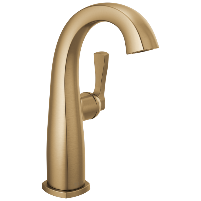DELTA Stryke Single Handle Mid-Height Bathroom Faucet — Lumicoat® Champagne Bronze