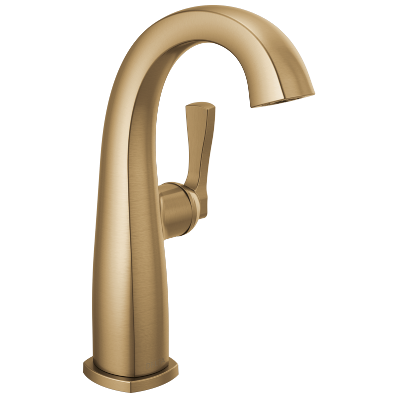DELTA Stryke Single Handle Mid-Height Bathroom Faucet — Lumicoat® Champagne Bronze