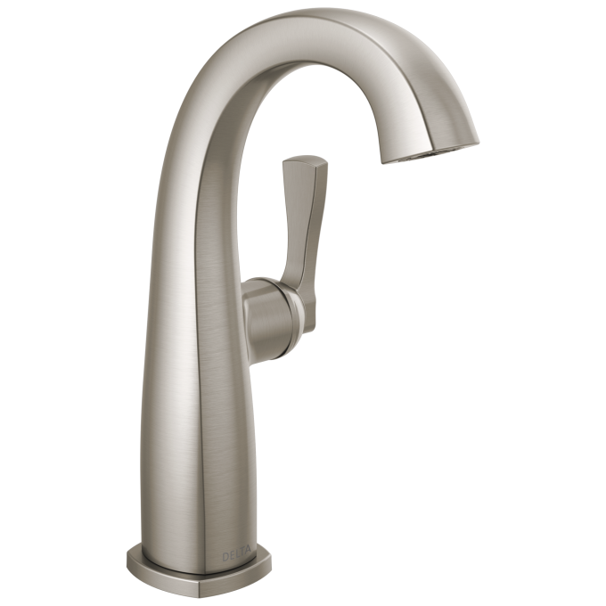 DELTA Stryke Single Handle Mid-Height Bathroom Faucet — Lumicoat® Stainless