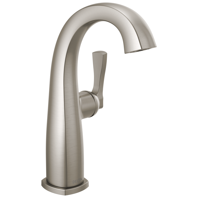 DELTA Stryke Single Handle Mid-Height Bathroom Faucet — Lumicoat® Stainless