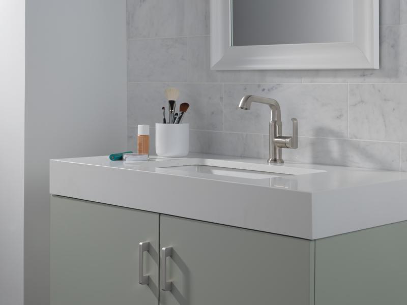 DELTA Tetra Single Handle Mid-Height Vessel Bathroom — Lumicoat® Stainless
