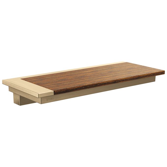 BRIZO Frank Lloyd Wright Wall Shelf — Luxe Gold / Wood