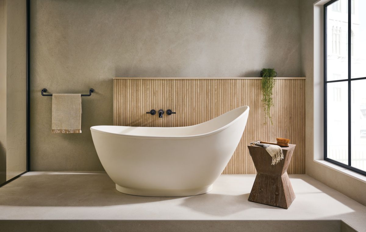 BRIZO Litze Two-Handle Wall Mount Tub Filler - Less Handles — Matte Black