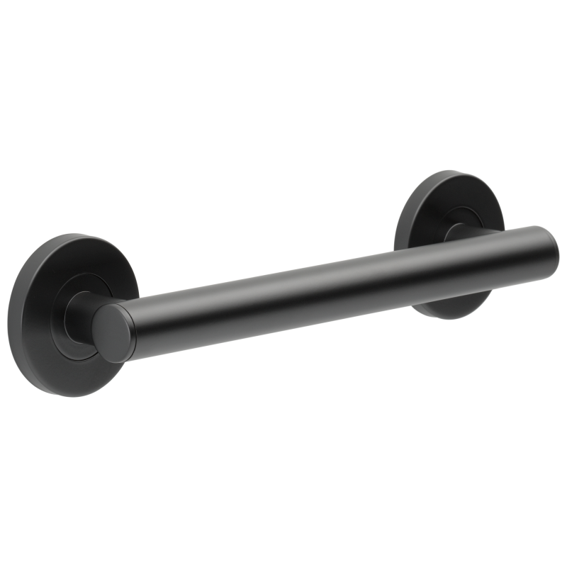 BRIZO 12" Linear Round Grab Bar — Matte Black