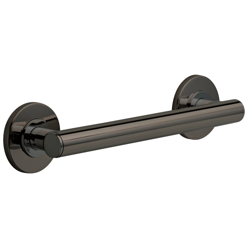 BRIZO 12" Linear Round Grab Bar — Brilliance Black Onyx