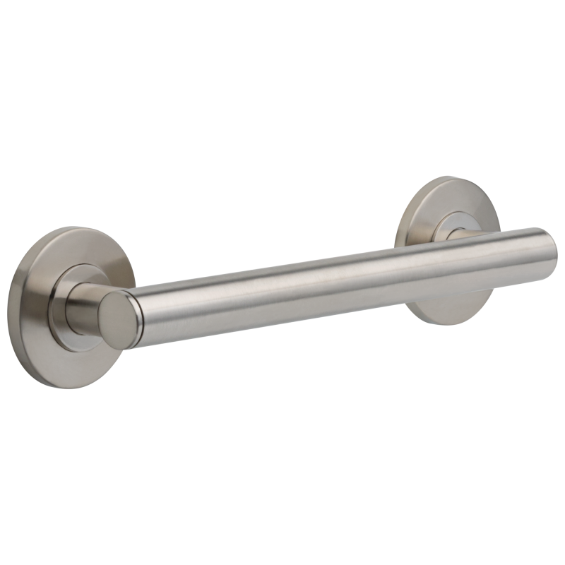 BRIZO 12" Linear Round Grab Bar — Luxe Nickel