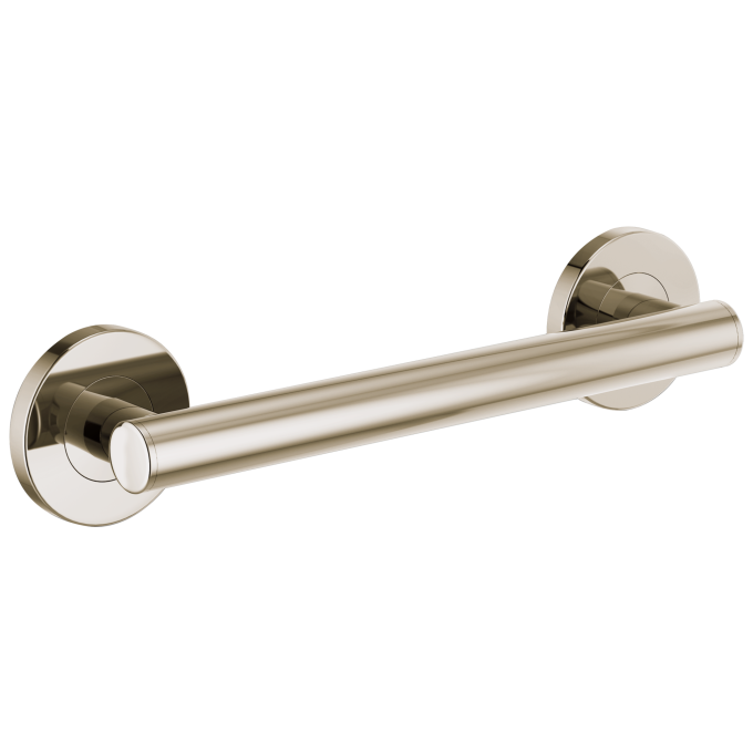 BRIZO 12" Linear Round Grab Bar — Polished Nickel
