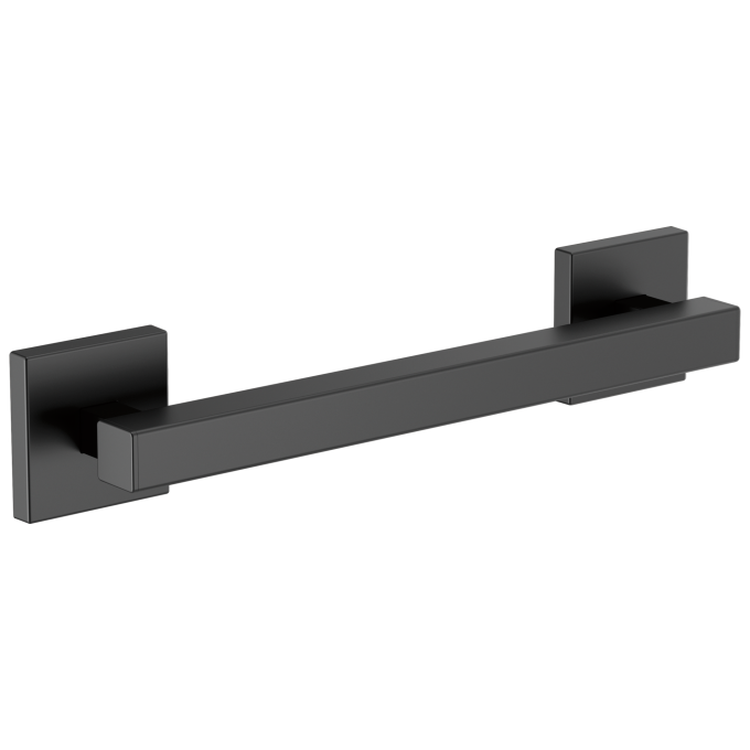 BRIZO 12" Linear Square Grab Bar — Matte Black