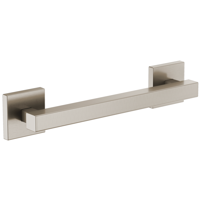 BRIZO 12" Linear Square Grab Bar — Luxe Nickel