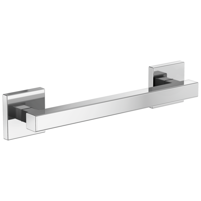 BRIZO 12" Linear Square Grab Bar — Chrome