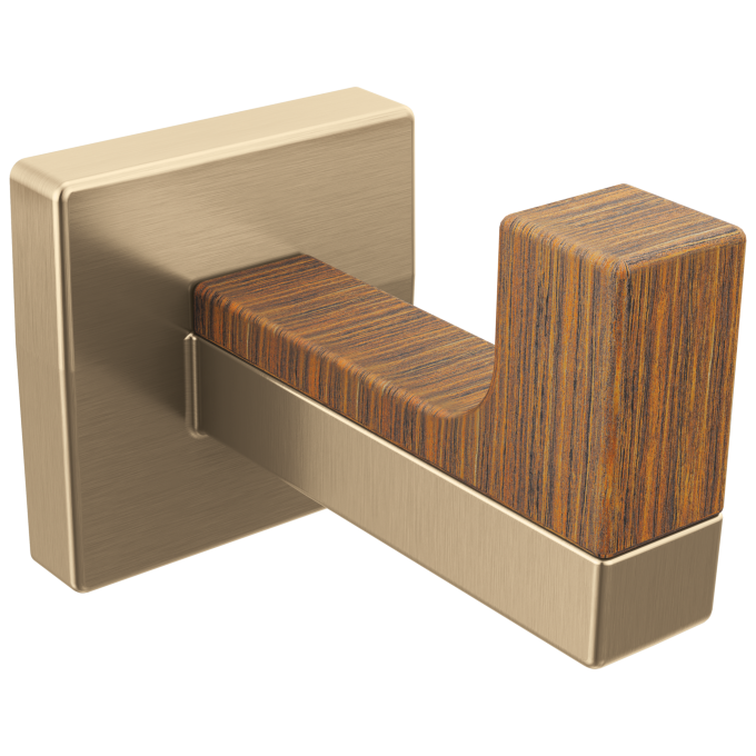 BRIZO Frank Lloyd Wright Robe Hook — Luxe Gold / Wood