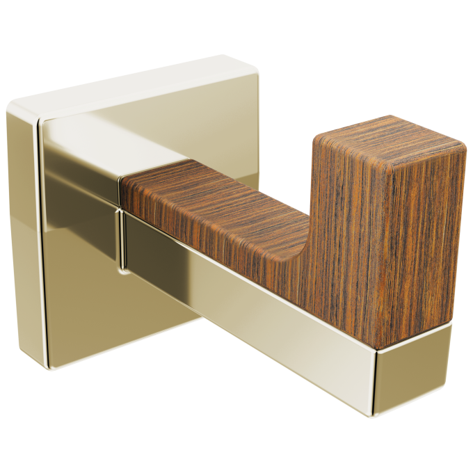 BRIZO Frank Lloyd Wright Robe Hook — Polished Nickel Wood