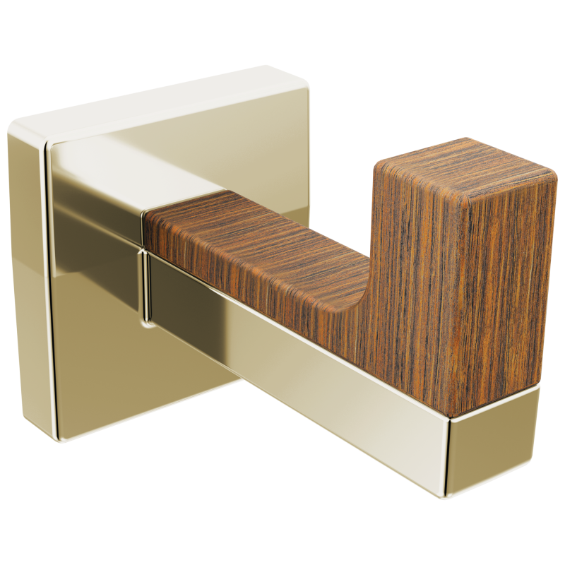 BRIZO Frank Lloyd Wright Robe Hook — Polished Nickel Wood