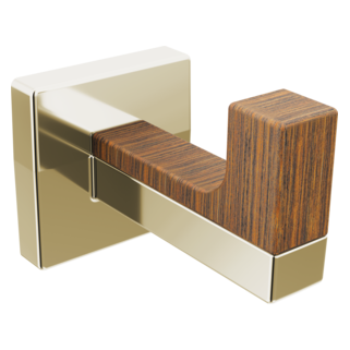BRIZO Frank Lloyd Wright Robe Hook — Polished Nickel Wood