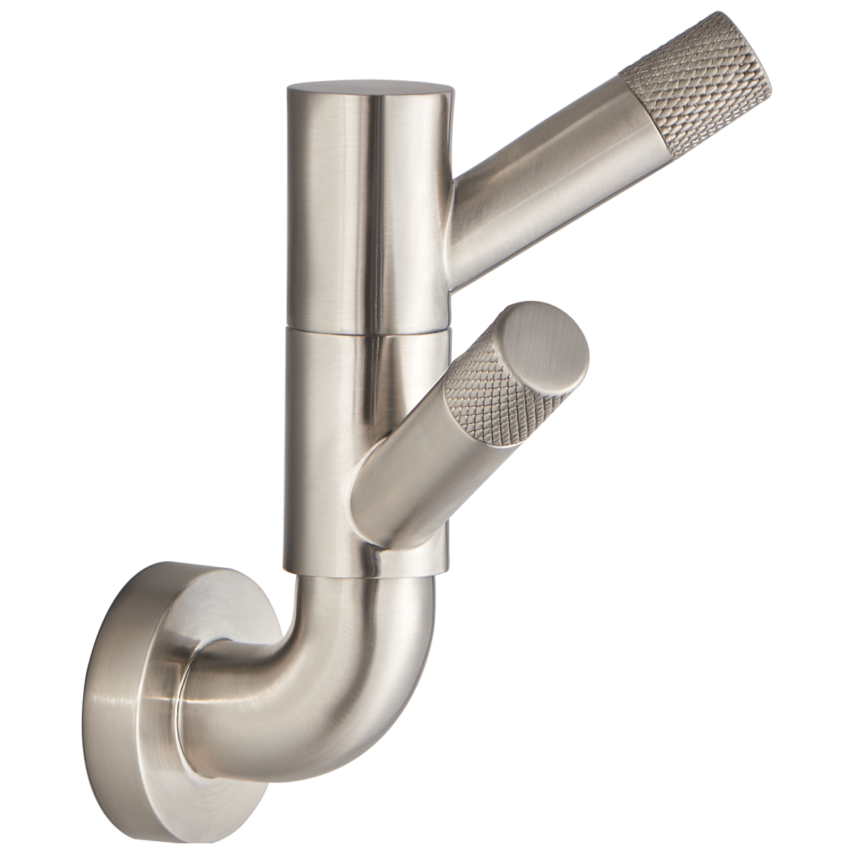 BRIZO Litze Rotating Double Robe Hook With Knurling — Luxe Nickel
