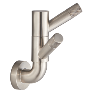 BRIZO Litze Rotating Double Robe Hook With Knurling — Luxe Nickel