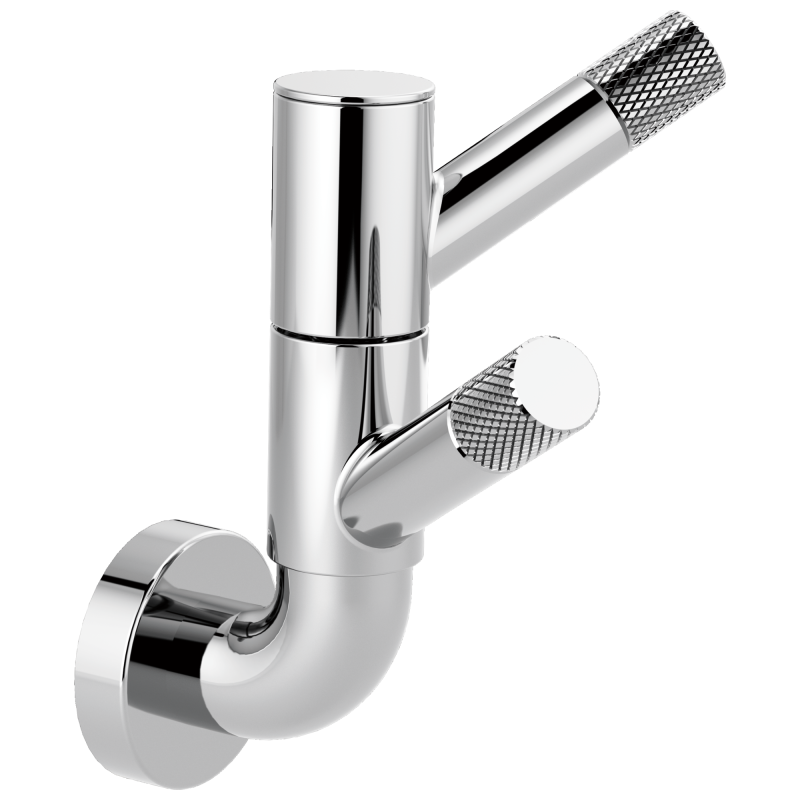 BRIZO Litze Rotating Double Robe Hook With Knurling — Chrome