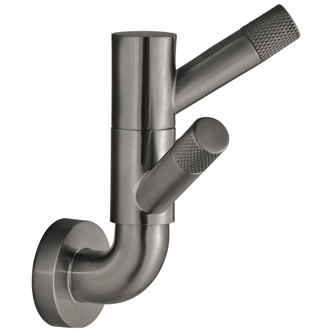 BRIZO Litze Rotating Double Robe Hook With Knurling — Luxe Steel