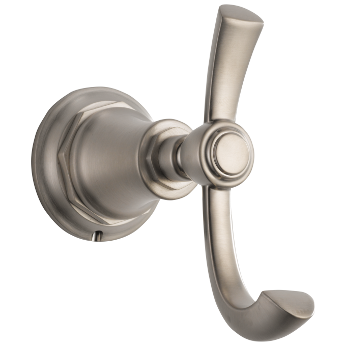 BRIZO Rook Double Robe Hook — Luxe Nickel