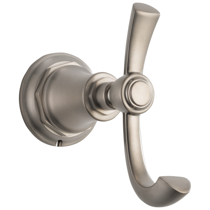 BRIZO Rook Double Robe Hook — Luxe Nickel