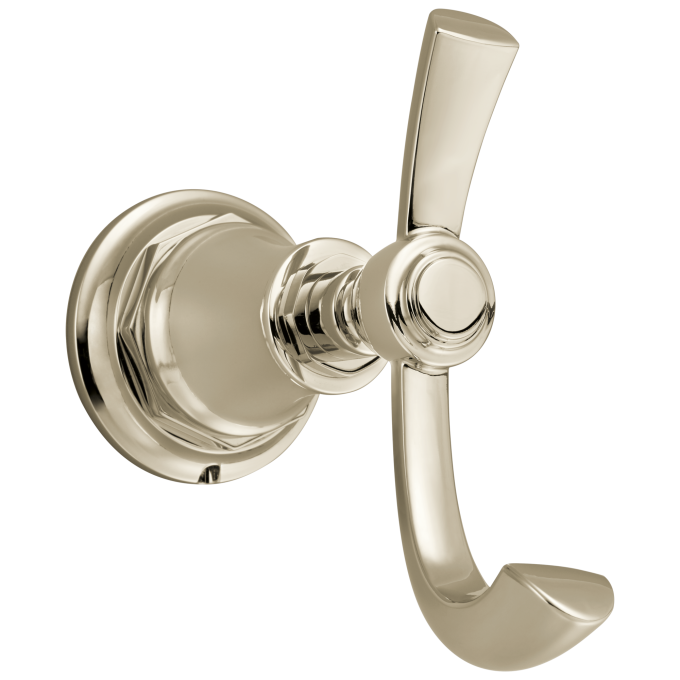BRIZO Rook Double Robe Hook — Polished Nickel