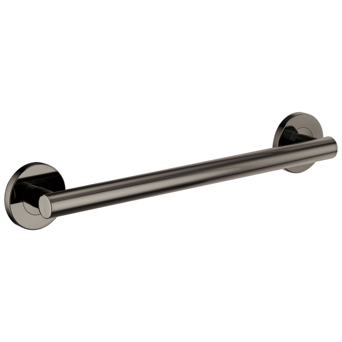 BRIZO 18" Linear Round Grab Bar — Brilliance Black Onyx