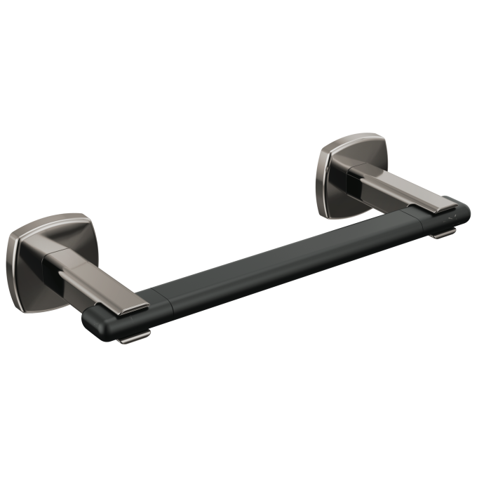 BRIZO Allaria 8" Towel Bar — Brilliance Black Onyx / Matte Black
