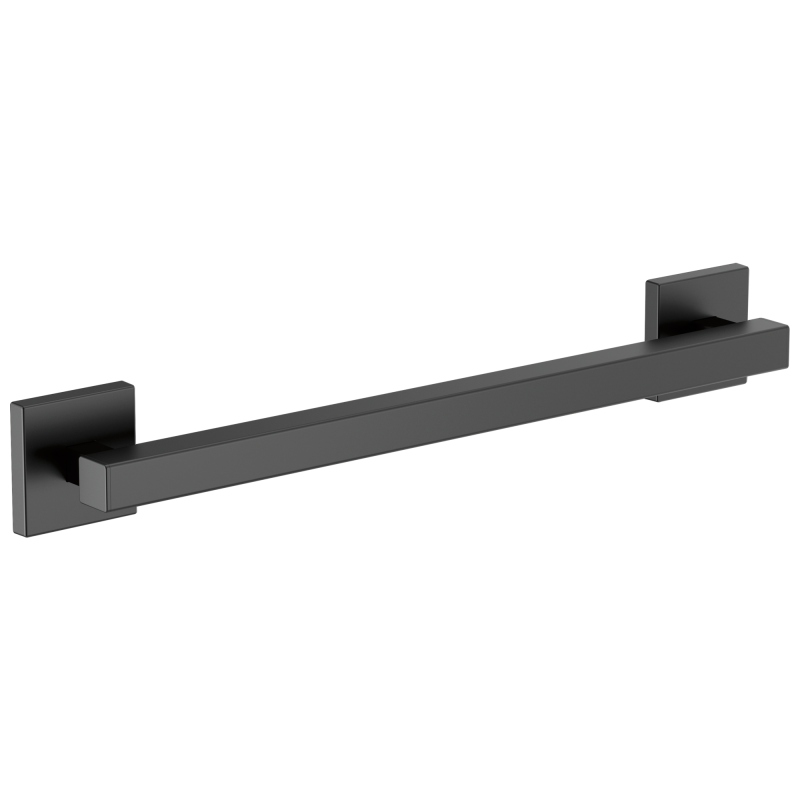 BRIZO 18" Linear Square Grab Bar — Matte Black