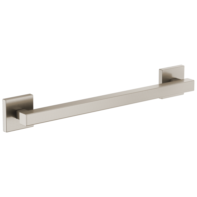 BRIZO 18" Linear Square Grab Bar — Luxe Nickel