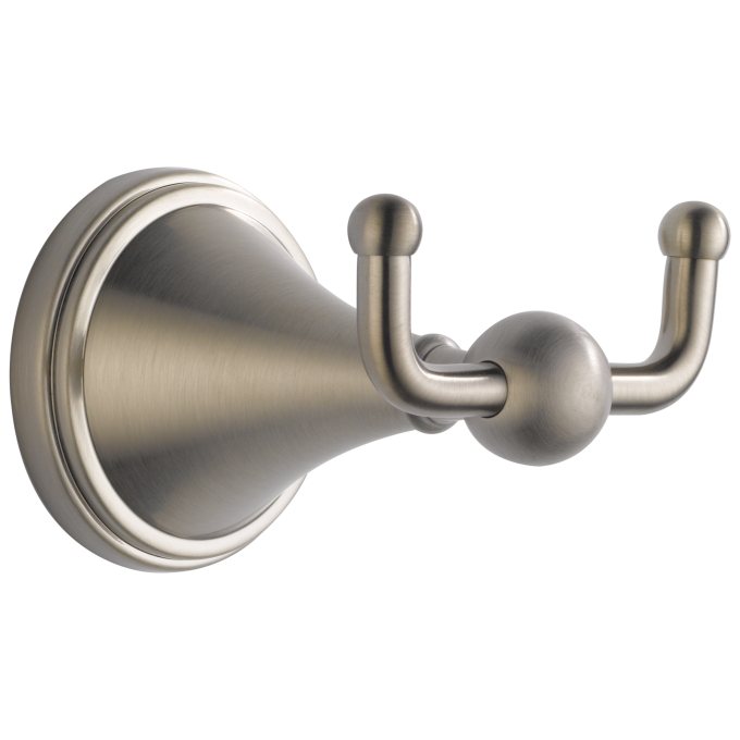 BRIZO Traditional Double Robe Hook — Brushed Nickel